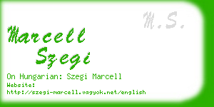 marcell szegi business card